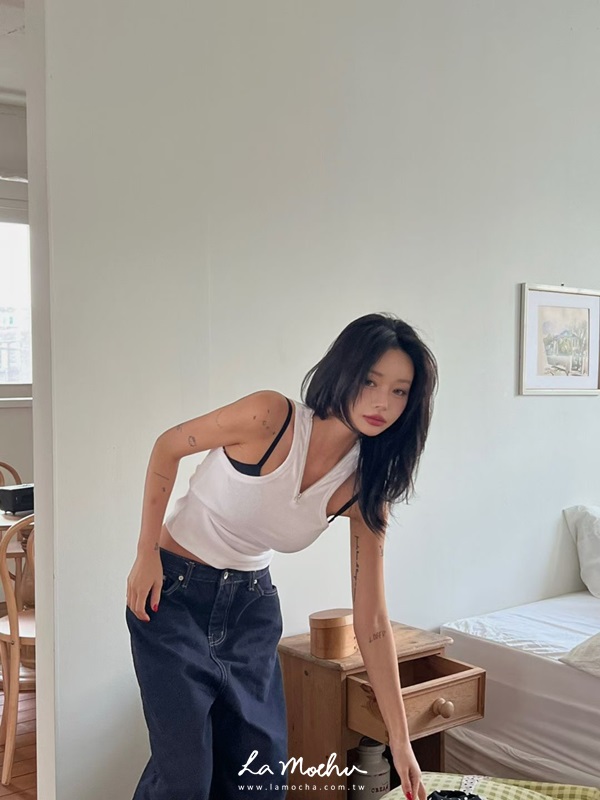 廢土風拉鍊削肩背心(闆娘清單)